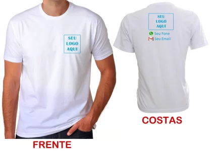 Camisa branca uniforme estampada com sua Logo - Marca - Arte ou Imagem - Image 4