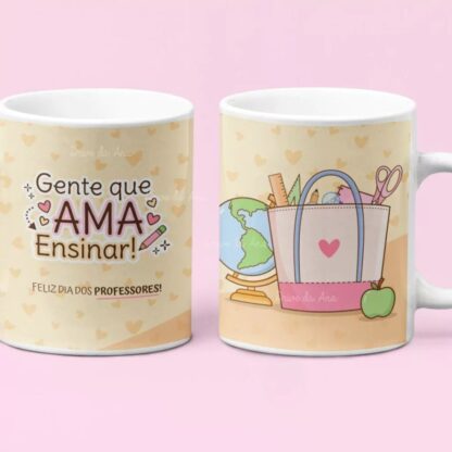 Caneca de ceramica Dia dos professores personalizada 325ml - Image 3