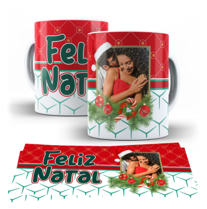 Caneca branca personalizada 21 arte Natal - Image 18